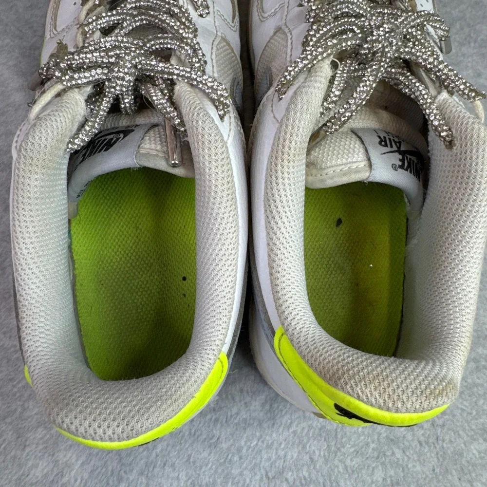 Nike Air Force 1 Low Top Kids Size 4.5Y White Wolf Grey Volt FN3875-101‎